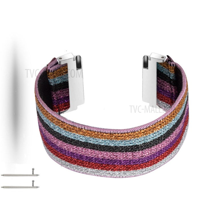 20mm Color Matching Nylon Watch Band for Samsung Galaxy Watch4 Classic 46mm 42mm/Watch4 44mm 40mm/Huawei GT 2 42mm/Huami Amazfit Watch Youth Edition - Shiny Colorful