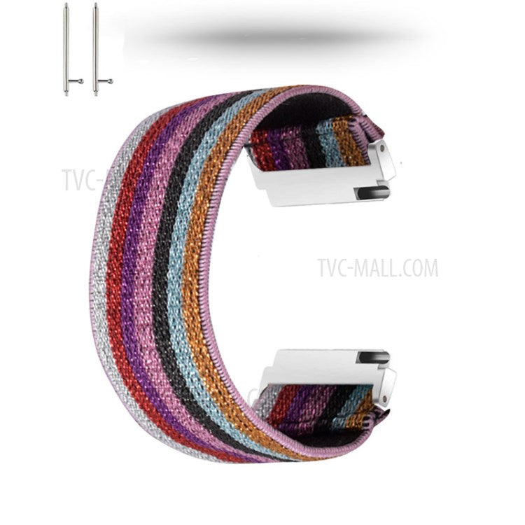 20mm Color Matching Nylon Watch Band for Samsung Galaxy Watch4 Classic 46mm 42mm/Watch4 44mm 40mm/Huawei GT 2 42mm/Huami Amazfit Watch Youth Edition - Shiny Colorful