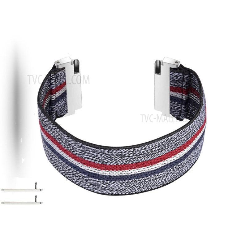 20mm Color Matching Nylon Watch Band for Samsung Galaxy Watch4 Classic 46mm 42mm/Watch4 44mm 40mm/Huawei GT 2 42mm/Huami Amazfit Watch Youth Edition - Grey/Colorful