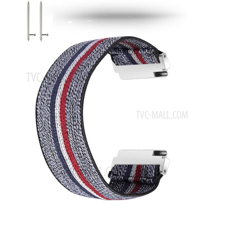 20mm Color Matching Nylon Watch Band for Samsung Galaxy Watch4 Classic 46mm 42mm/Watch4 44mm 40mm/Huawei GT 2 42mm/Huami Amazfit Watch Youth Edition - Grey/Colorful