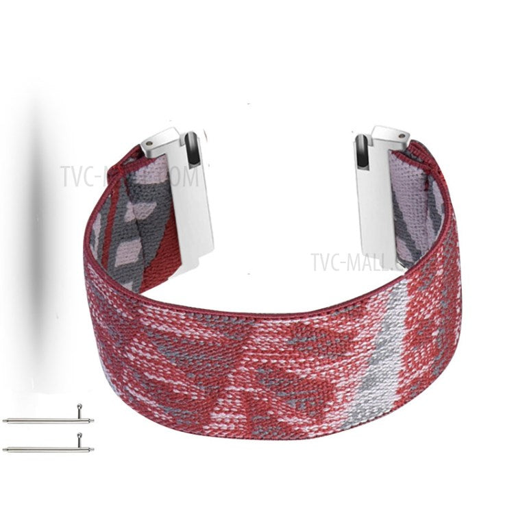 20mm Color Matching Nylon Watch Band for Samsung Galaxy Watch4 Classic 46mm 42mm/Watch4 44mm 40mm/Huawei GT 2 42mm/Huami Amazfit Watch Youth Edition - Wine Red