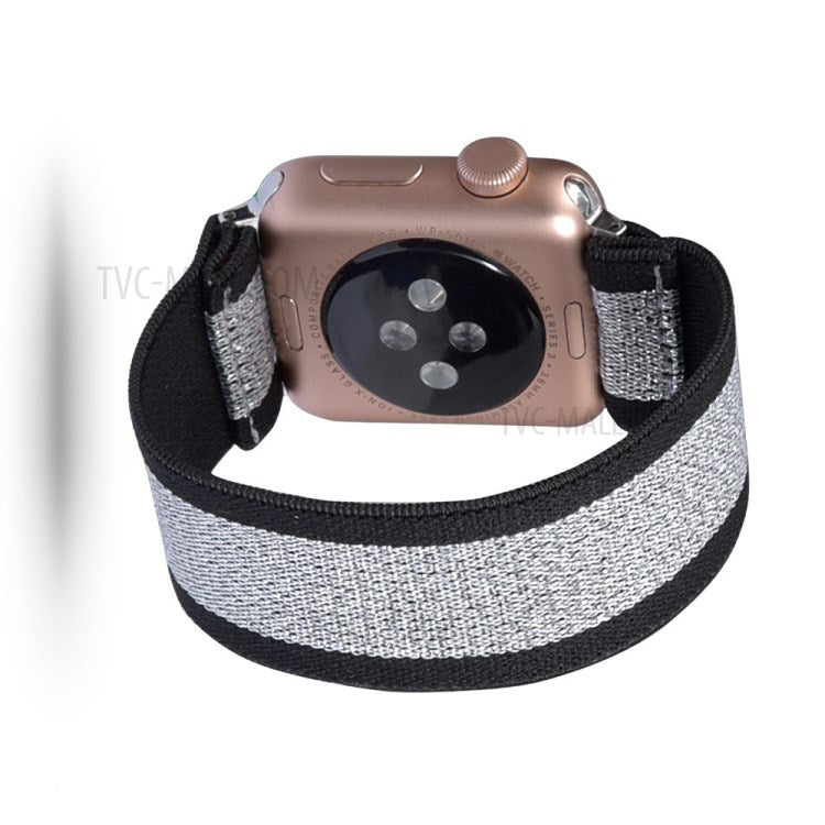 Color Matching Nylon Watch Band for Apple Watch Series 8 45mm / Ultra 49mm / Ultra 2 49mm / Series 9 45mm / SE (2023) 44mm / 7 45mm / Series 6 / SE / SE (2022) 44m / 5 / 4 44mm / Series 3 2 1 Watch 42mm - Black / Grey