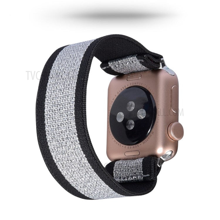 Color Matching Nylon Watch Band for Apple Watch Series 8 45mm / Ultra 49mm / Ultra 2 49mm / Series 9 45mm / SE (2023) 44mm / 7 45mm / Series 6 / SE / SE (2022) 44m / 5 / 4 44mm / Series 3 2 1 Watch 42mm - Black / Grey