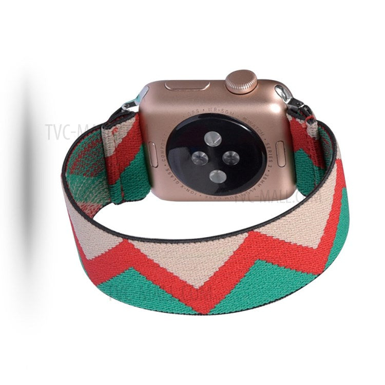 Color Matching Nylon Watch Band for Apple Watch Series 8 45mm / Ultra 49mm / Ultra 2 49mm / Series 9 45mm / SE (2023) 44mm / 7 45mm / Series 6 / SE / SE (2022) 44m / 5 / 4 44mm / Series 3 2 1 Watch 42mm - Triangle Colorful