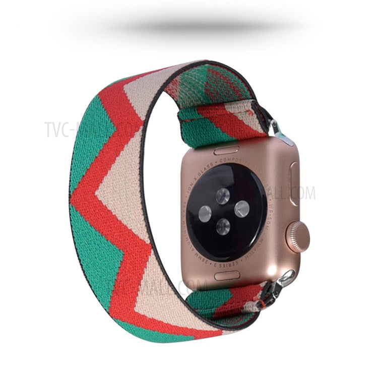 Color Matching Nylon Watch Band for Apple Watch Series 8 45mm / Ultra 49mm / Ultra 2 49mm / Series 9 45mm / SE (2023) 44mm / 7 45mm / Series 6 / SE / SE (2022) 44m / 5 / 4 44mm / Series 3 2 1 Watch 42mm - Triangle Colorful
