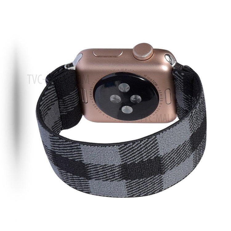 Color Matching Printing Nylon Watch Band for Apple Watch Series 10 42mm / 9 8 7 41mm / 6 5 4 SE SE (2022) SE (2023) 40mm / 3 2 1 38mm - Grey / Black