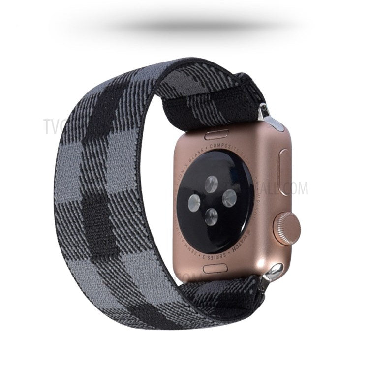 Color Matching Printing Nylon Watch Band for Apple Watch Series 10 42mm / 9 8 7 41mm / 6 5 4 SE SE (2022) SE (2023) 40mm / 3 2 1 38mm - Grey / Black