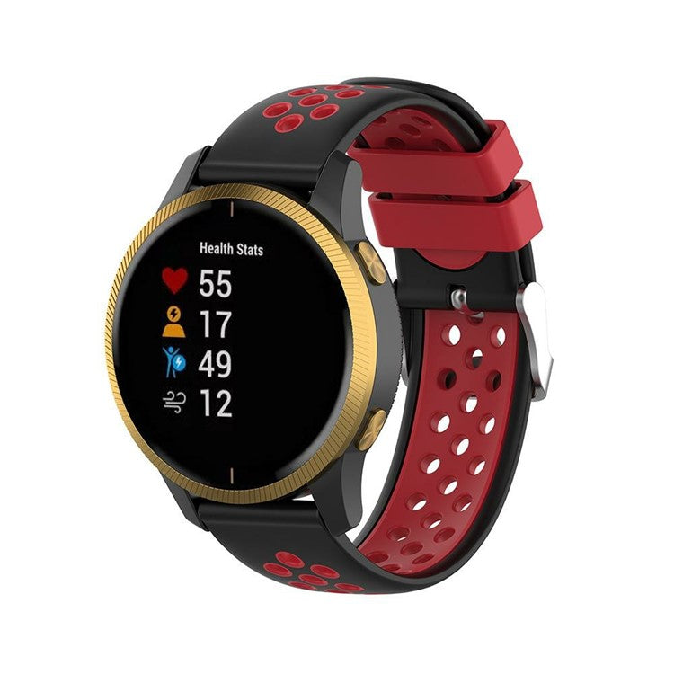 22mm Bi-color Silicone Watch Band for Samsung S3/S4/Galaxy Watch 46mm - Black/Red