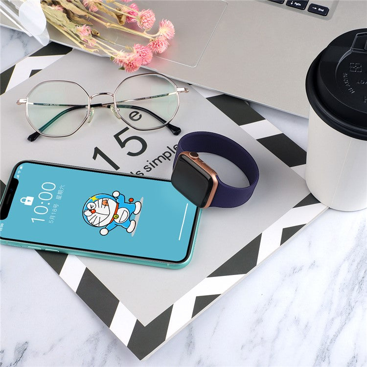 Elasticity Silicone Smart Watch Strap (Standard Size: S) for Apple Watch Series 10 42mm / 9 8 7 41mm / 6 5 4 SE SE (2022) SE (2023) 40mm / 3 2 1 38mm - Blue