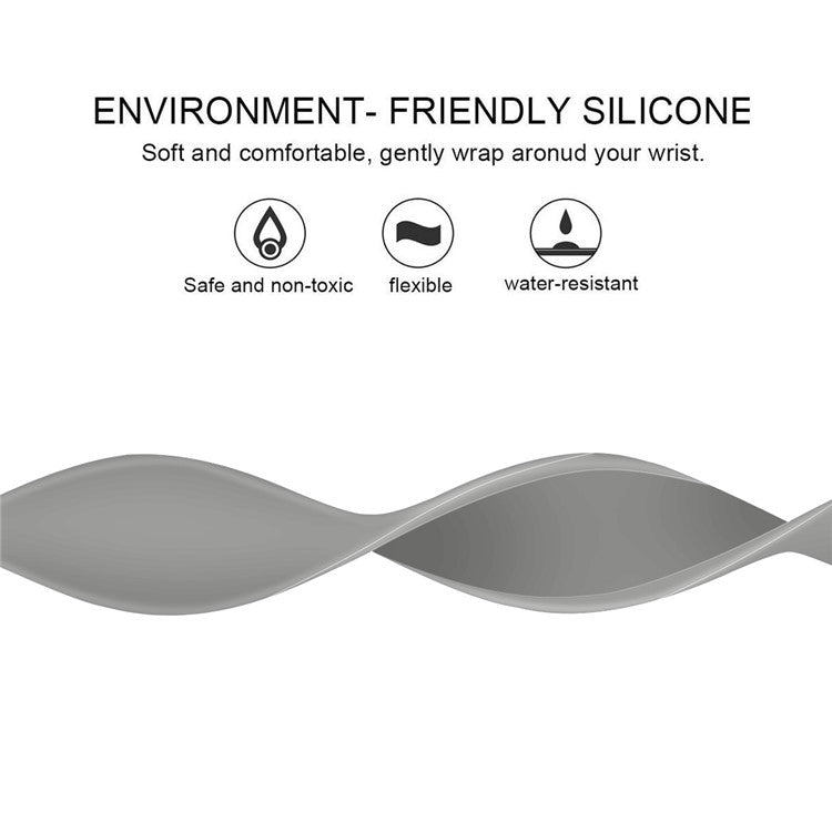 Elasticity Silicone Smart Watch Strap (Size: M) for Apple Watch Series 10 42mm / 9 8 7 41mm / 6 5 4 SE SE (2022) SE (2023) 40mm / 3 2 1 38mm - Grey