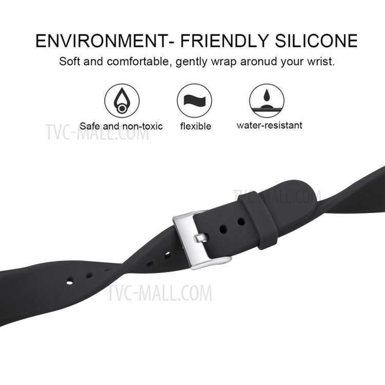 Soft Silicone Watch Band Replacement for Fitbit Versa / Versa 2 - Black