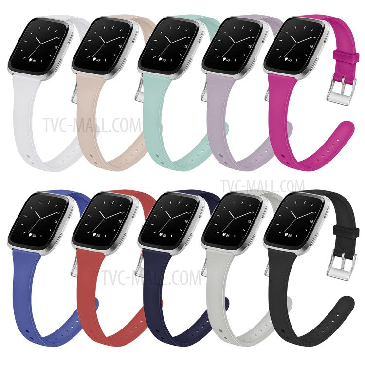 Soft Silicone Watch Band Replacement for Fitbit Versa / Versa 2 - Black
