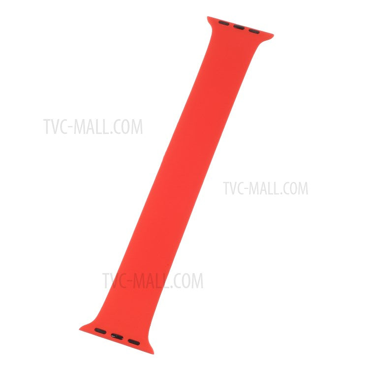 Silicone Smart Watch Band Wrist Strap for Apple Watch Series 8 45mm / Ultra 49mm / Ultra 2 49mm / Series 9 45mm / SE (2023) 44mm / 7 45mm / Series 4 / 5 / 6 / SE / SE (2022) 44mm / Series 1 / 2 / 3 42mm, Size: L - Red