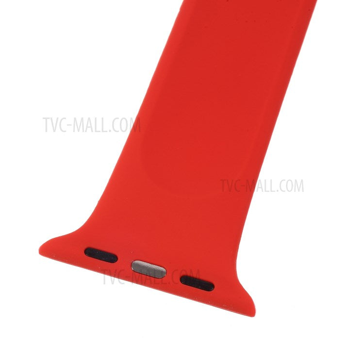 Silicone Smart Watch Band Wrist Strap for Apple Watch Series 8 45mm / Ultra 49mm / Ultra 2 49mm / Series 9 45mm / SE (2023) 44mm / 7 45mm / Series 4 / 5 / 6 / SE / SE (2022) 44mm / Series 1 / 2 / 3 42mm, Size: L - Red