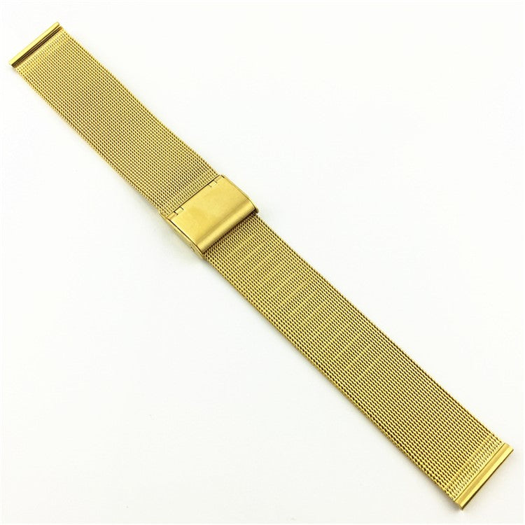 20mm Milanese Stainless Steel Thin Mesh with Buckle Watch Band - Gold