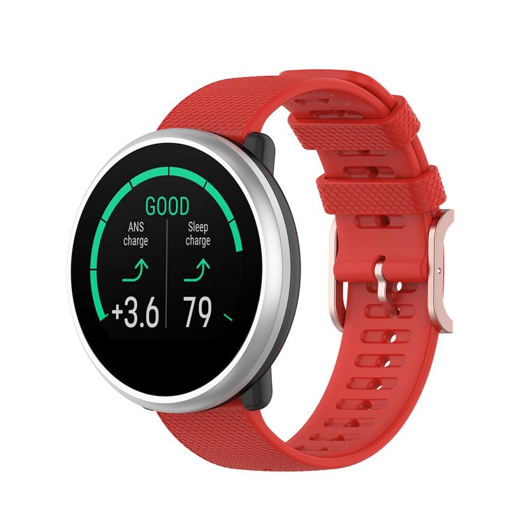 For Polar Ignite 20mm Silicone Smart Watch Band Adjustable Pin Buckle Replacement Strap - Red