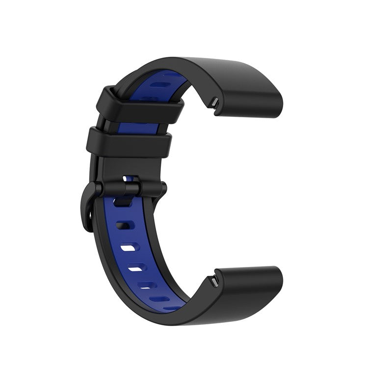 Bi-color Watch Band Silicone Watch Strap for Garmin Fenix 6S/Fenix 5S - Black/Blue