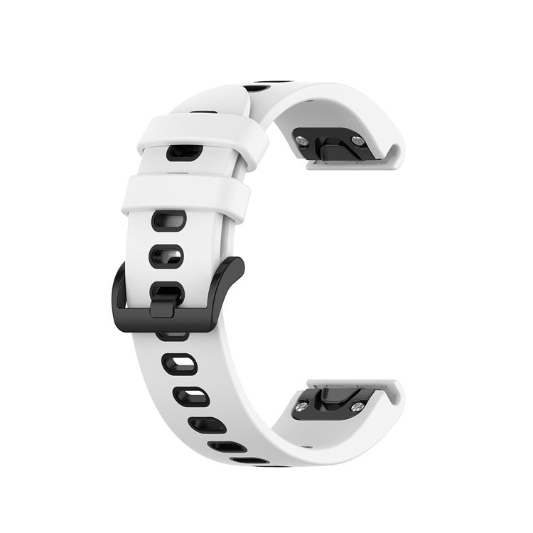Bi-color Watch Band Silicone Watch Strap for Garmin Fenix 6S/Fenix 5S - White/Black