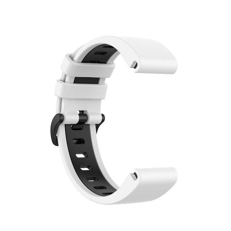 Bi-color Watch Band Silicone Watch Strap for Garmin Fenix 6S/Fenix 5S - White/Black