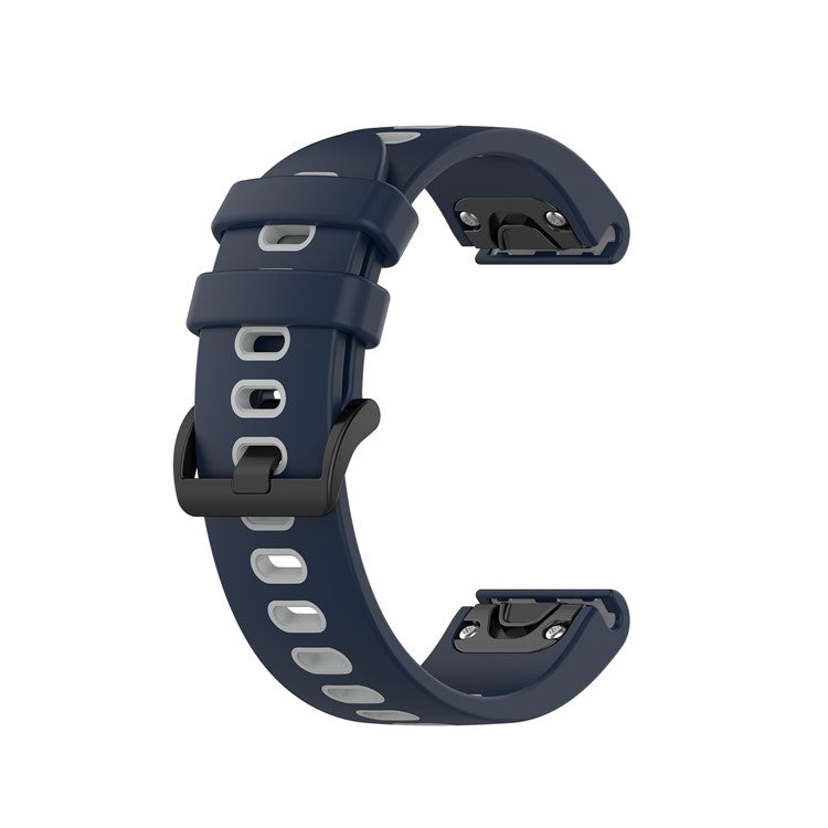 Bi-color Watch Band Silicone Watch Strap for Garmin Fenix 6S/Fenix 5S - Blue/Grey