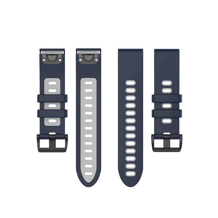 Bi-color Watch Band Silicone Watch Strap for Garmin Fenix 6S/Fenix 5S - Blue/Grey