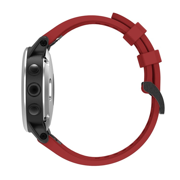 With Black Triangle Buckle Silicone Watch Strap for Garmin Fenix 5S - Red