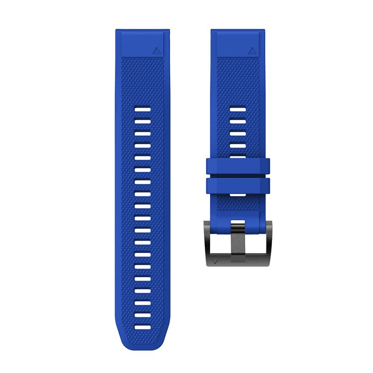 For Garmin Fenix 5 Silicone Watch Band 22mm Adjustable Smart Watch Strap with Black Buckle - Dark Blue