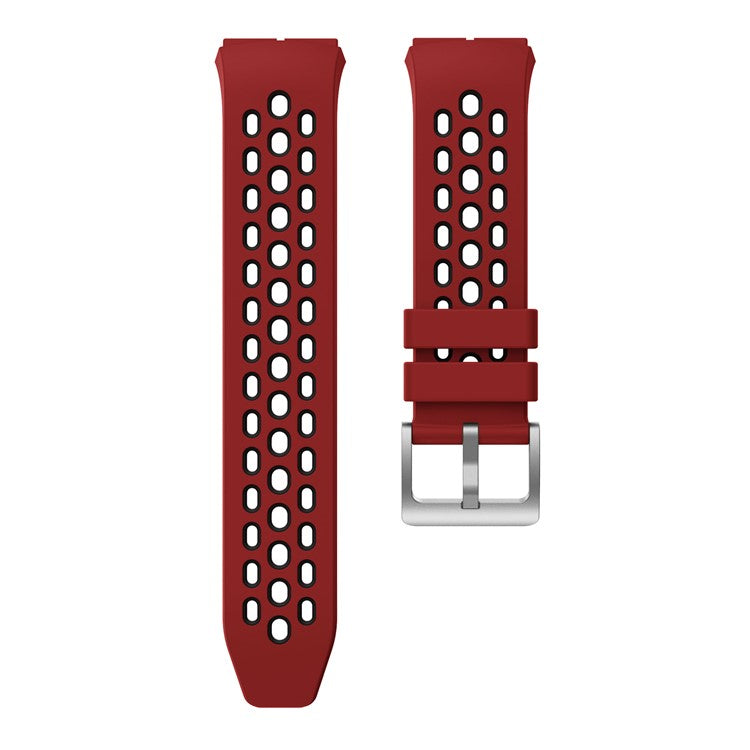 Bi-color Silicone Smart Watch Strap Adjustable Watchband for Huawei Watch GT 2e - Red / Black