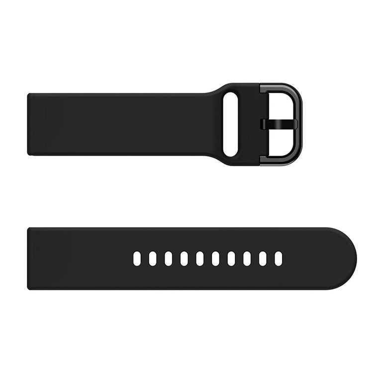 Silicone Watch Band with Metal Buckle for Samsung Galaxy Watch3 45mm - Black