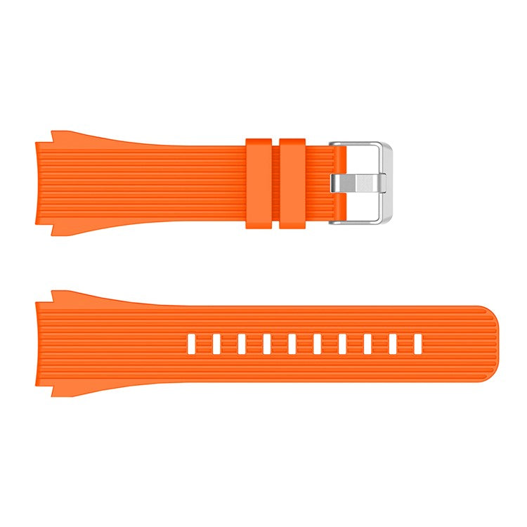 Pinstriped Silicone Smart Watch Band for Samsung Galaxy Watch3 45mm - Orange