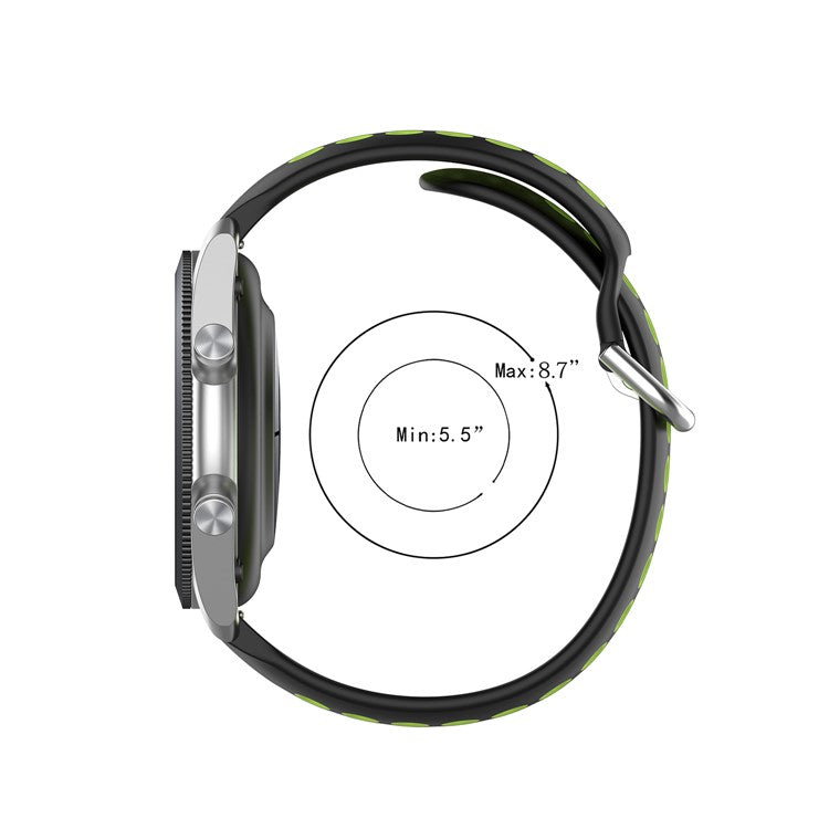 R850 20mm Bi-color Silicone Watch Band for Samsung Galaxy Watch3 41mm - Black/Grey