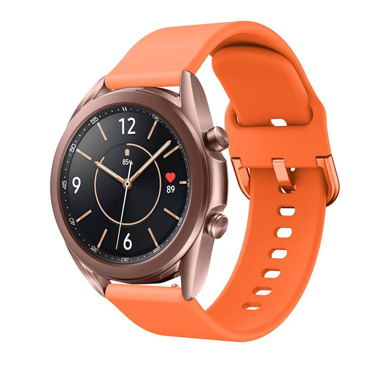 Silicone Smart Watch Band Adjustable Wrist Strap with Metal Buckle for Samsung Galaxy Watch3 41mm - Orange