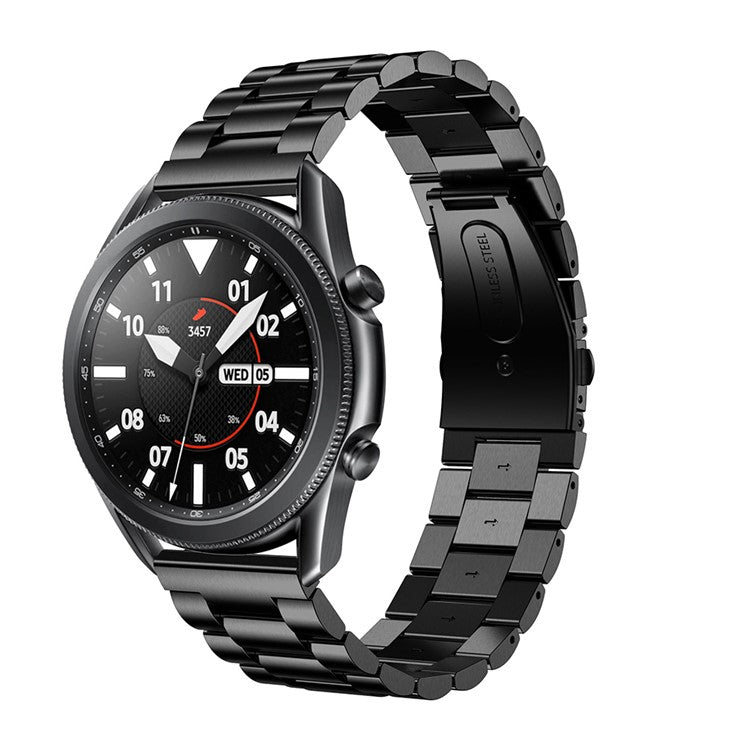 Stainless Steel Smart Watch Band Replacement Wrist Strap for Samsung Galaxy Watch3 45mm - Black
