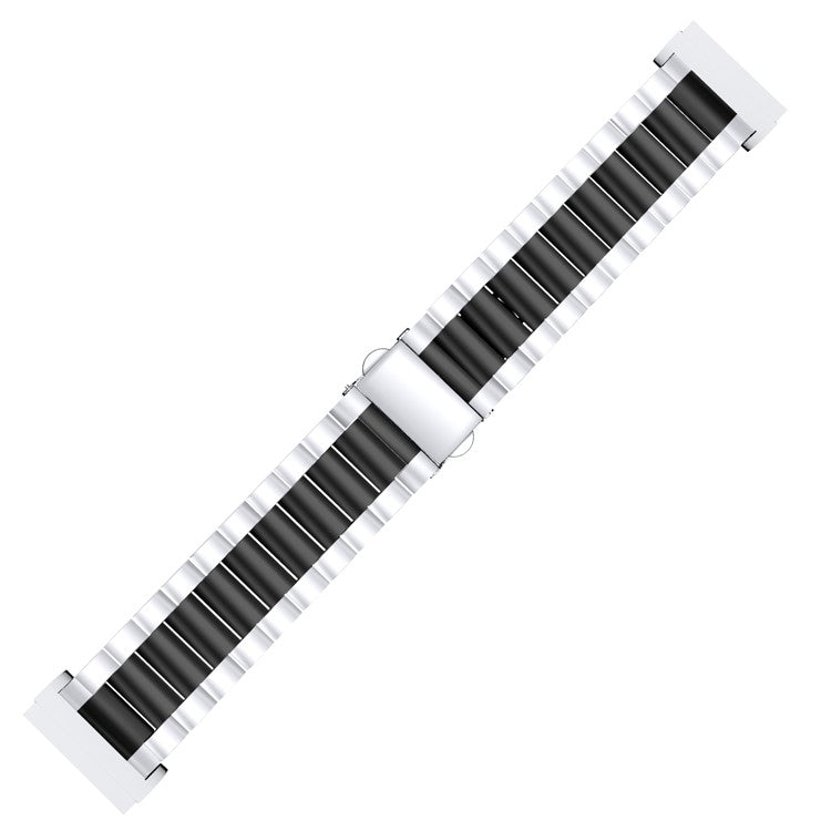 22.5mm Stainless Steel Watch Band for Fitbit Versa 3/Fitbit Sense - Silver/Black/Silver