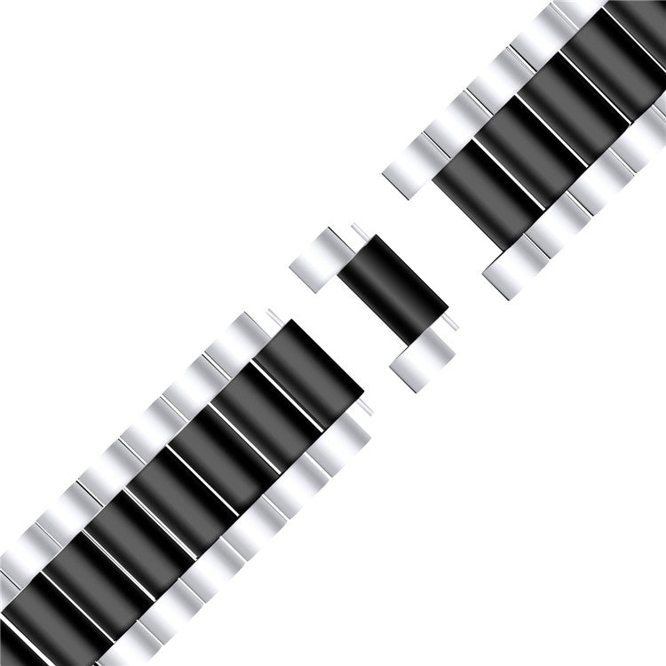 22.5mm Stainless Steel Watch Band for Fitbit Versa 3/Fitbit Sense - Silver/Black/Silver