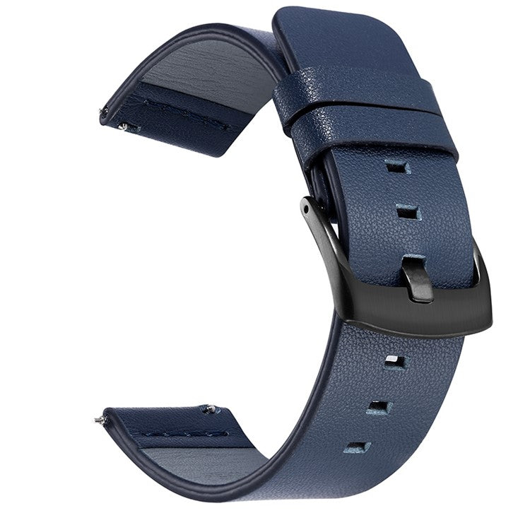 24mm Genuine Leather Watch Replacement Strap for Sony Smartwatch 2 SW2/Suunto Traverse/Seiko SUN059 etc. - Blue