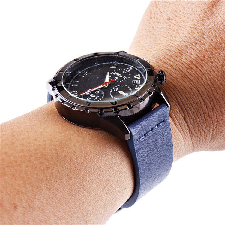 24mm Genuine Leather Watch Replacement Strap for Sony Smartwatch 2 SW2/Suunto Traverse/Seiko SUN059 etc. - Blue