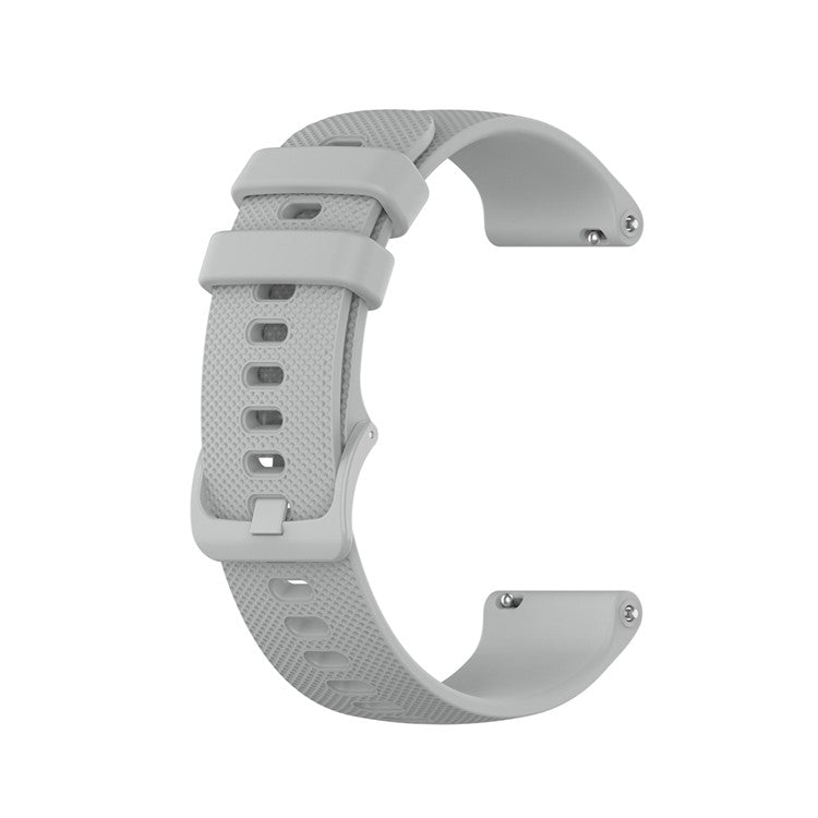 Grid Texture Silicone Replace Watch Band 22mm for Garmin Forerunner 745 - Grey