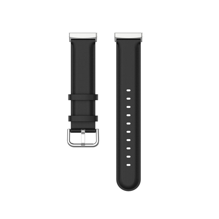 Genuine Leather Smart Watch Strap for Fitbit Versa 3/Sense Replacement Band - Black