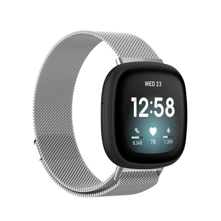 Milanese Fine Mesh Stainless Steel Magnetic Smart Watch Band for Fitbit Versa 3/Sense