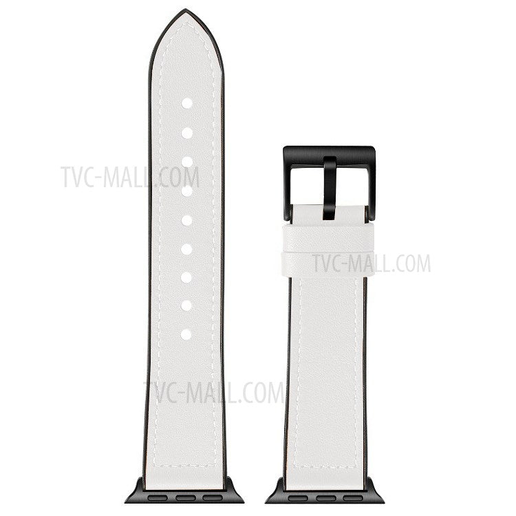 Color PU Leather + Silicone Watch Band for Watch Ultra 49mm / Series 8 / 7 45mm / Series 6 / SE / SE (2022) 44m / 5 / 4 44mm / Series 1 / 2 / 3 42mm - White
