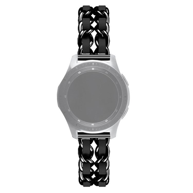 Stainless Steel+PU Leather Watch Strap 20MM Smart Watch Strap Replacement for Polar Pacer Pro - All Black