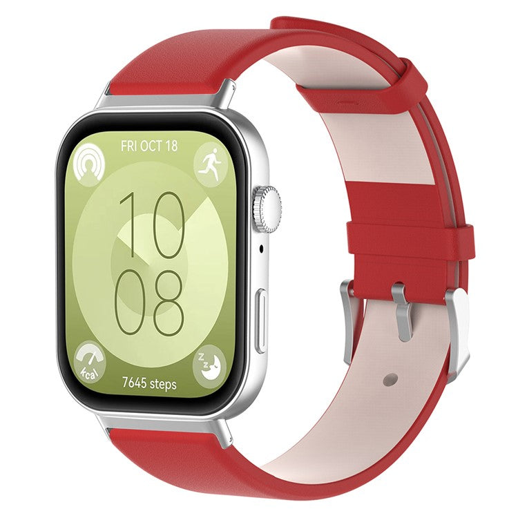 For Huawei Watch Fit 3 Smart Watch Silicone Strap Wrist Band Replacement - Red