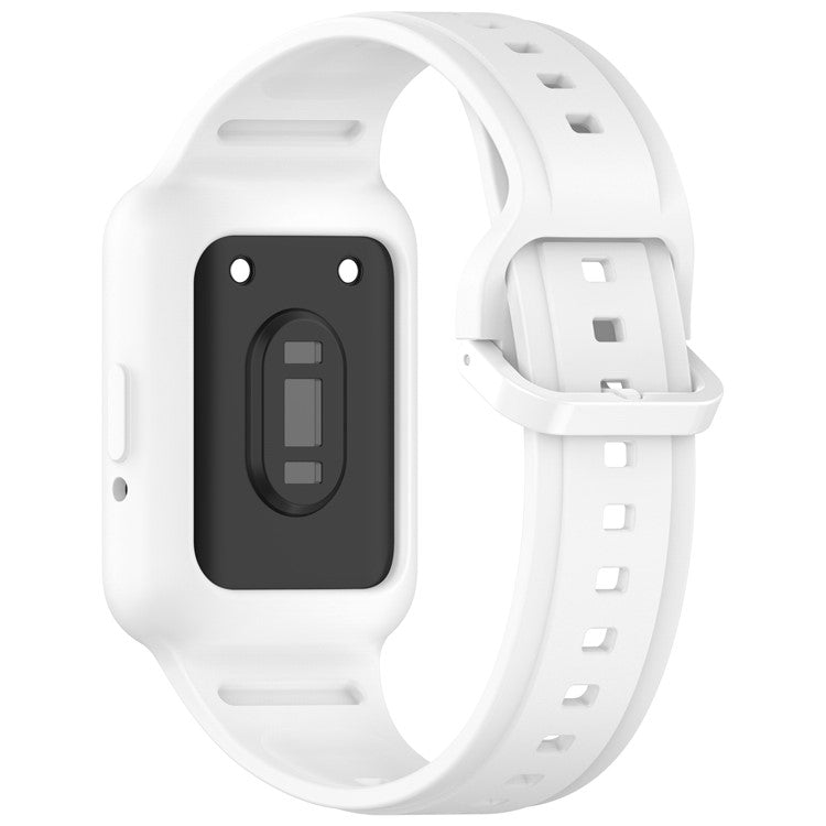 For Huawei Band 7 / Band 8 / Band 8 NFC / Band 9 / Band 9 NFC Integrated Silicone Strap Watch Case Replacement Wrist Band - White