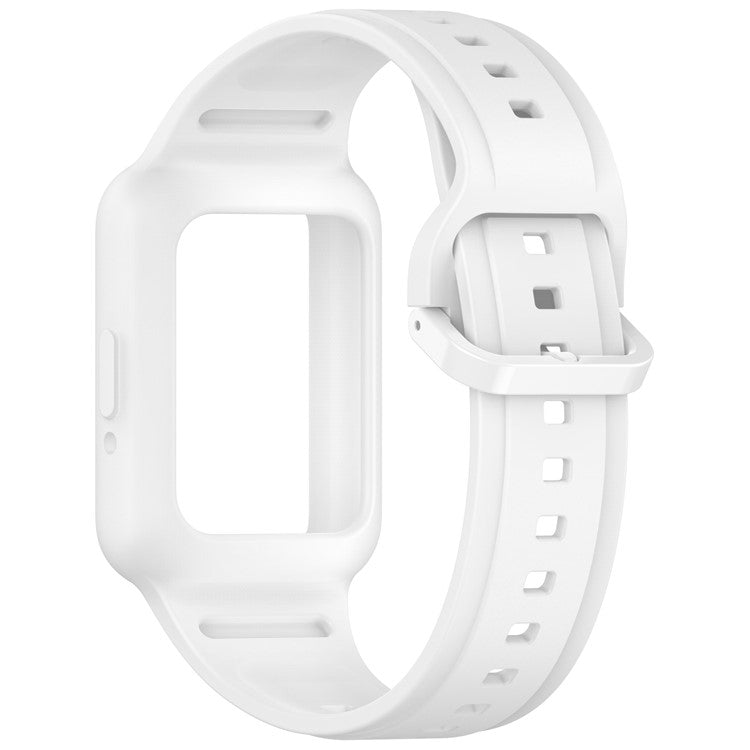 For Huawei Band 7 / Band 8 / Band 8 NFC / Band 9 / Band 9 NFC Integrated Silicone Strap Watch Case Replacement Wrist Band - White