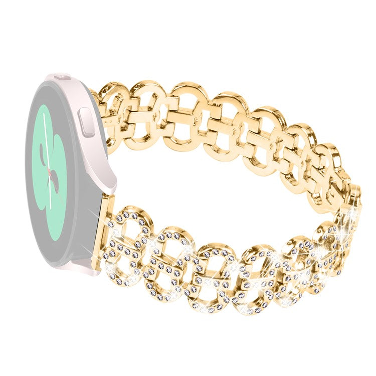 For Garmin vivomove Trend / Venu Sq 2 Gourd Shape Watch Band Rhinestones Decor Alloy Strap - Gold