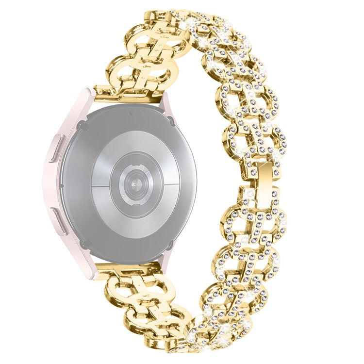 For Garmin vivomove Trend / Venu Sq 2 Gourd Shape Watch Band Rhinestones Decor Alloy Strap - Gold