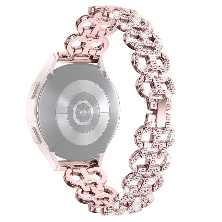 For Huawei Watch GT 3 42mm Fashion Rhinestone Gourd Design Strap Replacement Alloy Band - Pink