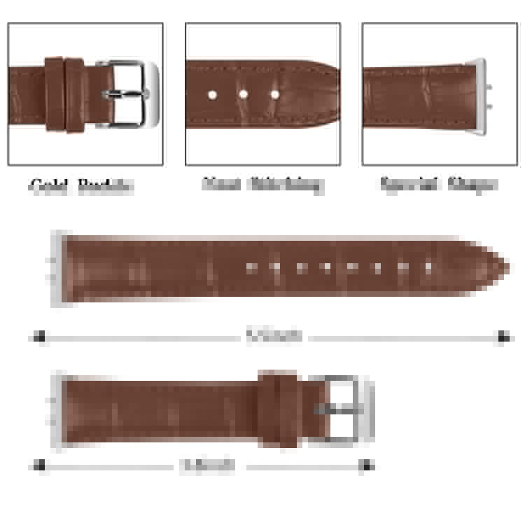 Smooth PU Leather Watch Strap for Samsung Galaxy Fit3 SM-R390 Wrist Bracelet Band - Brown