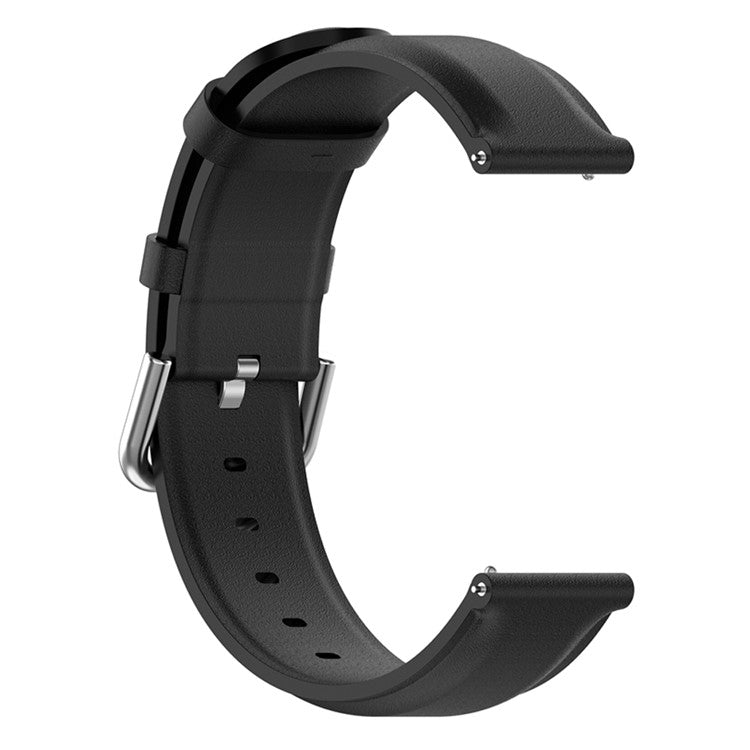 22mm Genuine Leather Watch Band for Huawei Watch GT Runner/Watch GT 3 46mm, Pin Buckle Smart Watch Band - Black